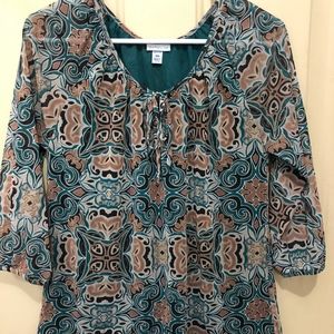 roft&Barrow Petite Medium Paisley Print Long Sleev